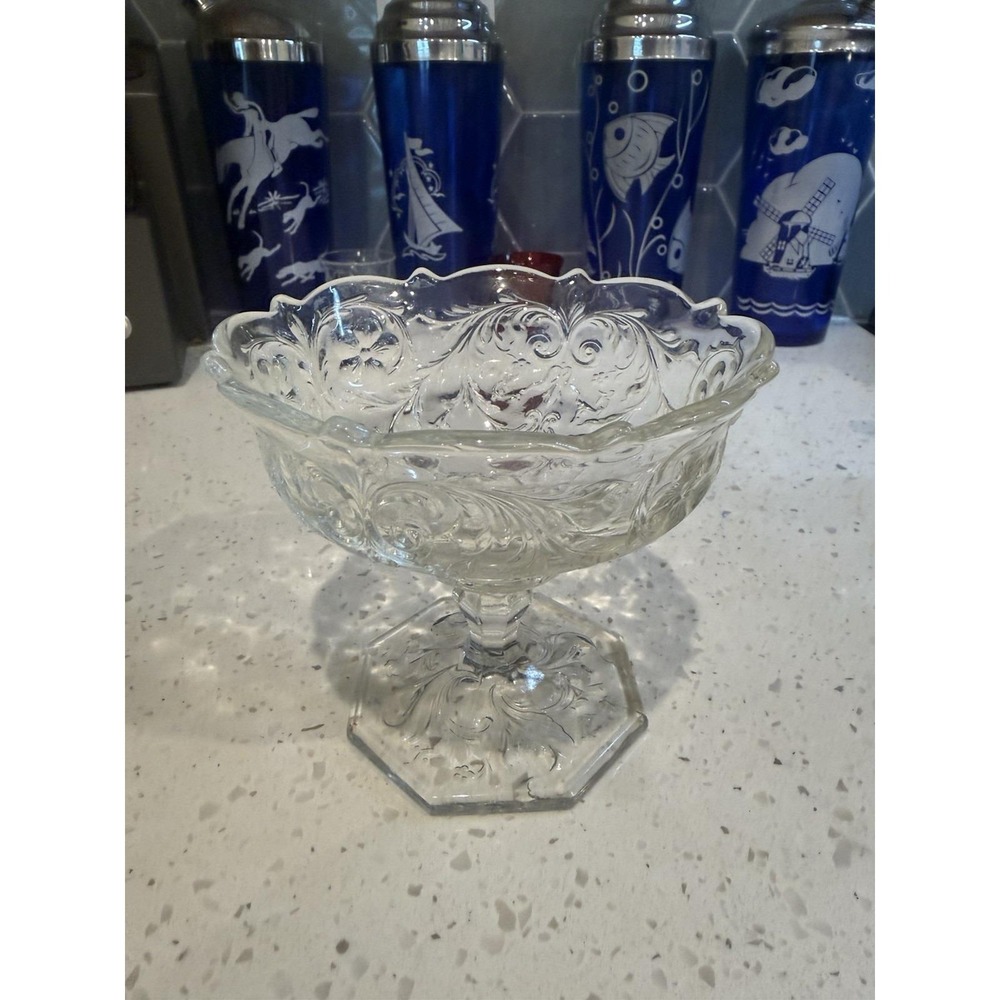 McKee Rock Crystal Clear 5" Jam Jelly Compote Footed Bowl  EAPG Depression Glass